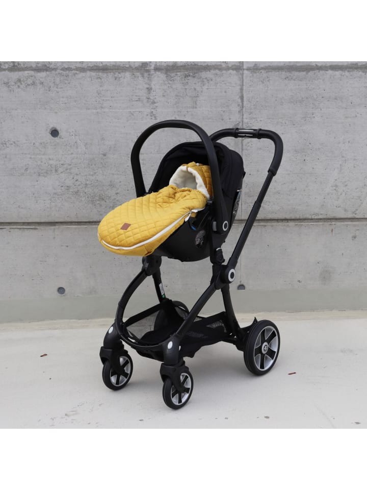Kaiser Fleece-Fußsack Velvet Hoody für Babyschale und Babywanne in gelb günstig kaufen onesize