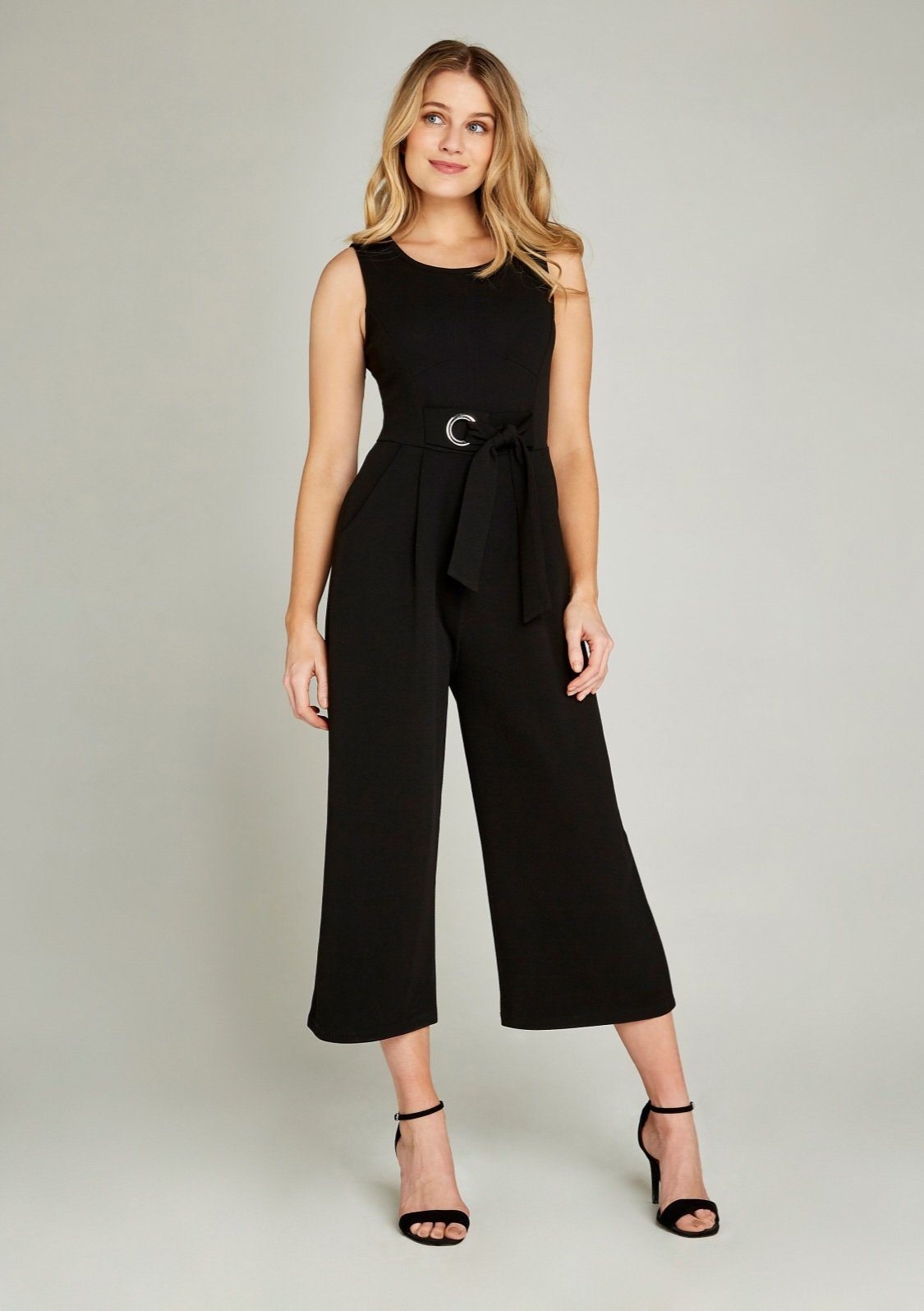 Apricot Jumpsuit Culotte Jumpsuit with Tie Waist (2-tlg., mit Bindegürtel) mit Taillengürtel