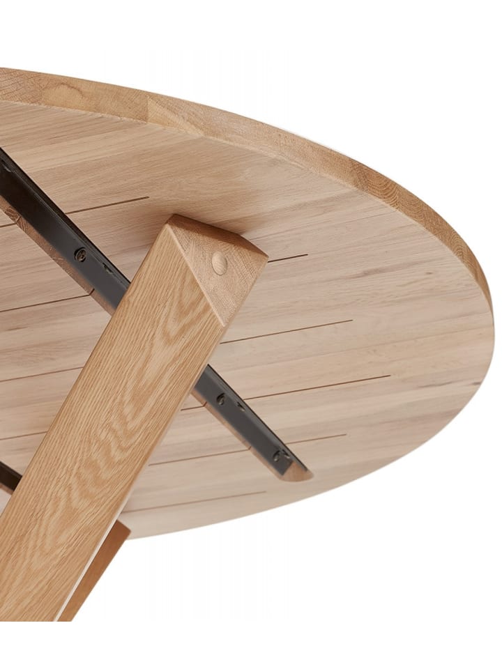 KADIMA DESIGN Runder Esstisch aus Massiveiche mit X-Fuß | Natur Beige in Beige günstig kaufen onesize