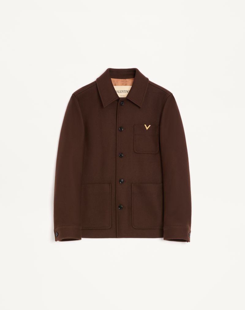 Jaqueta de lã Valentino com detalhes dourados