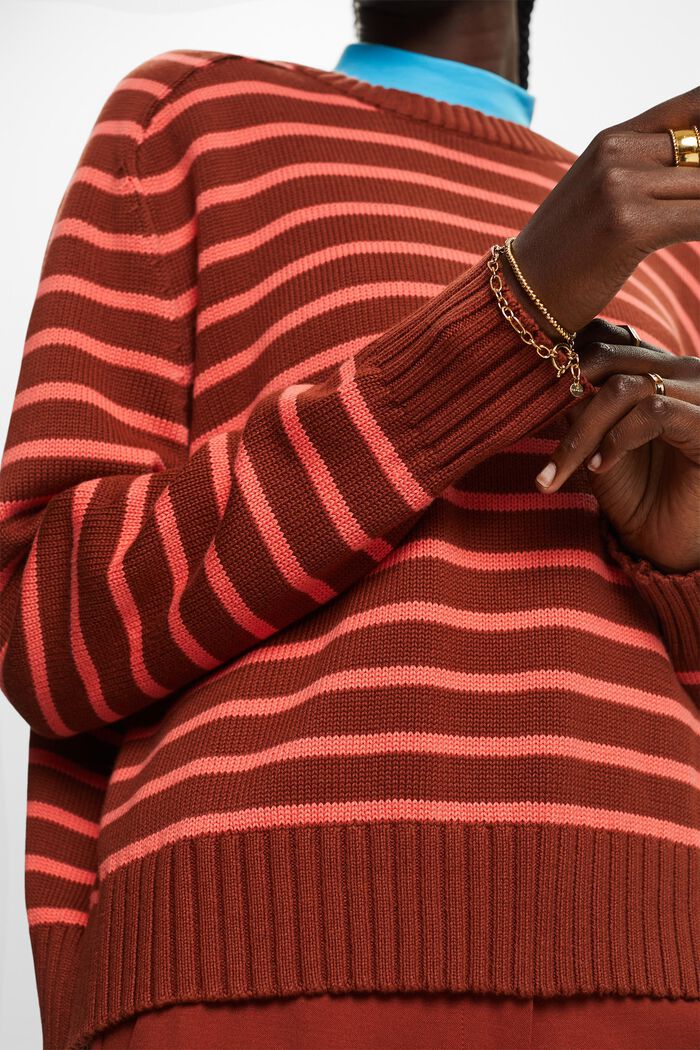 Gestreifter Pullover, 100 % Baumwolle