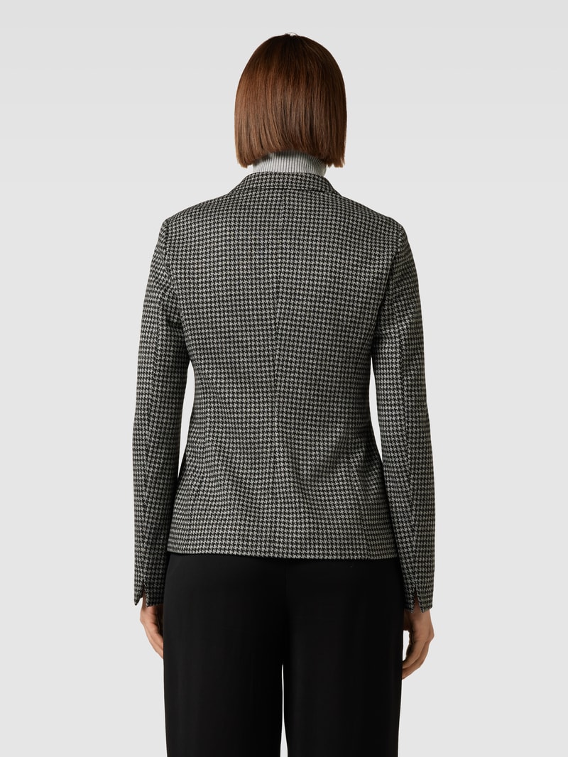 Blazer mit Hahnentrittmuster in schwarz