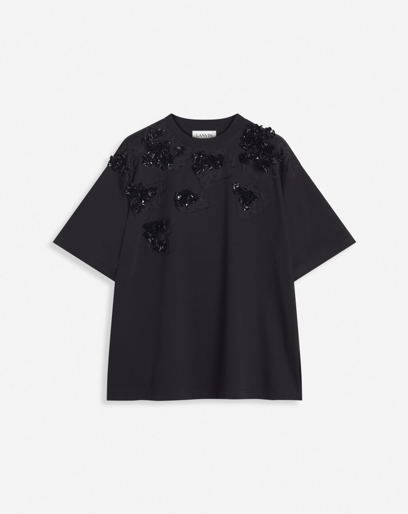 TEE-SHIRT OVERSIZE À BRODERIES FLEURS