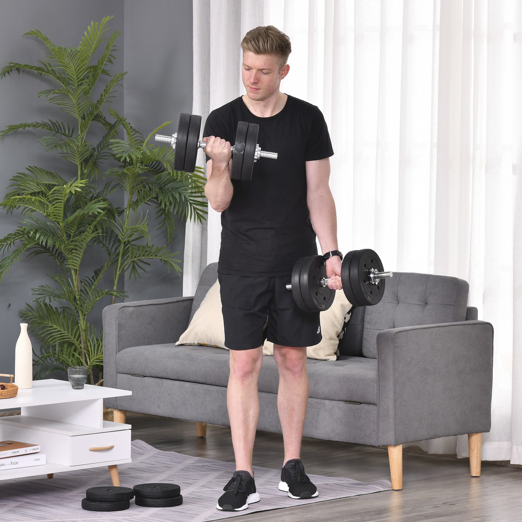 HOMCOM Hantelbank Kurzhantel Set 30 kg