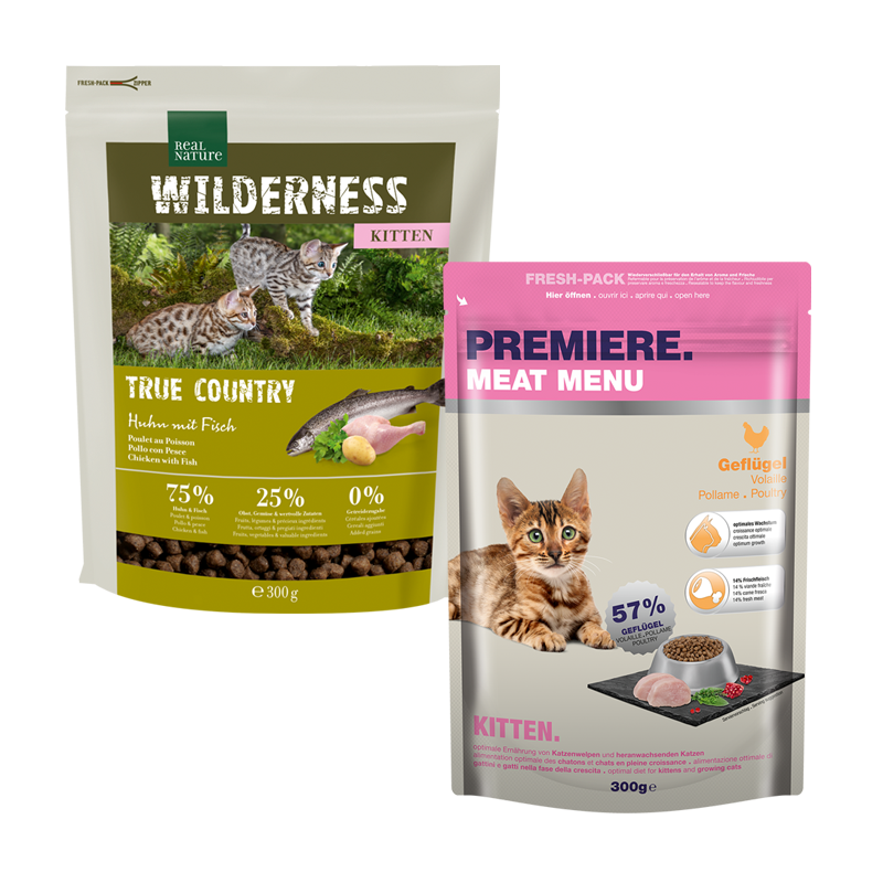 REAL NATURE Trockenfutter REAL NATURE WILDERNESS & PREMIERE Kitten Probierpaket