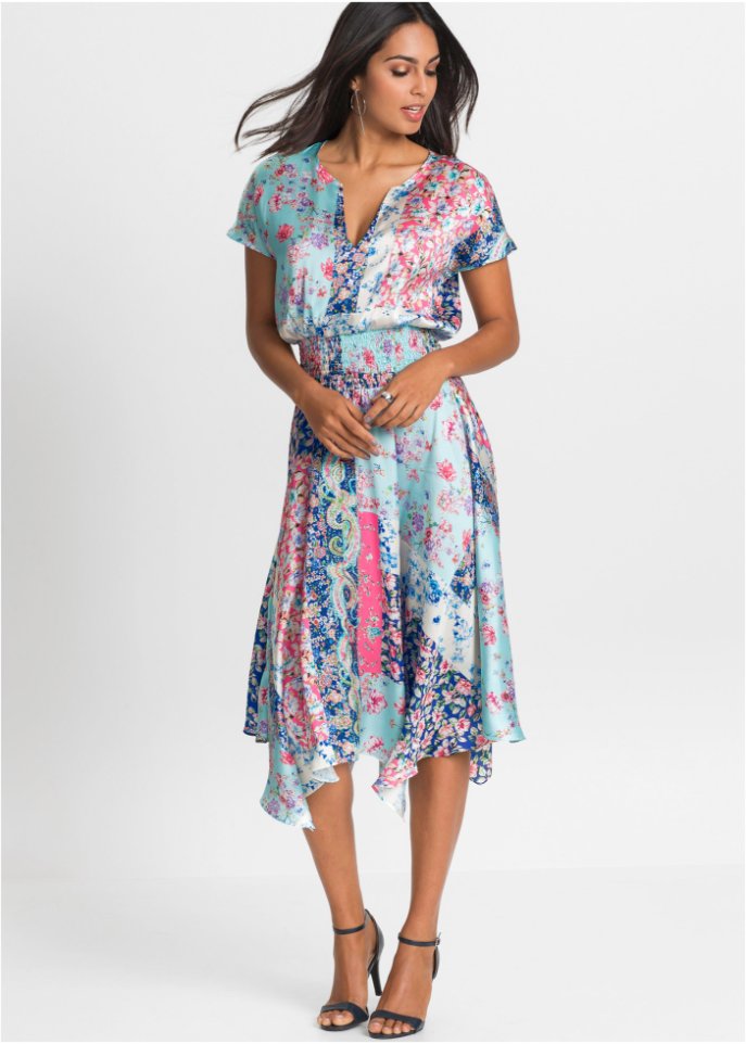 Zipfel-Kleid in Satinqualität