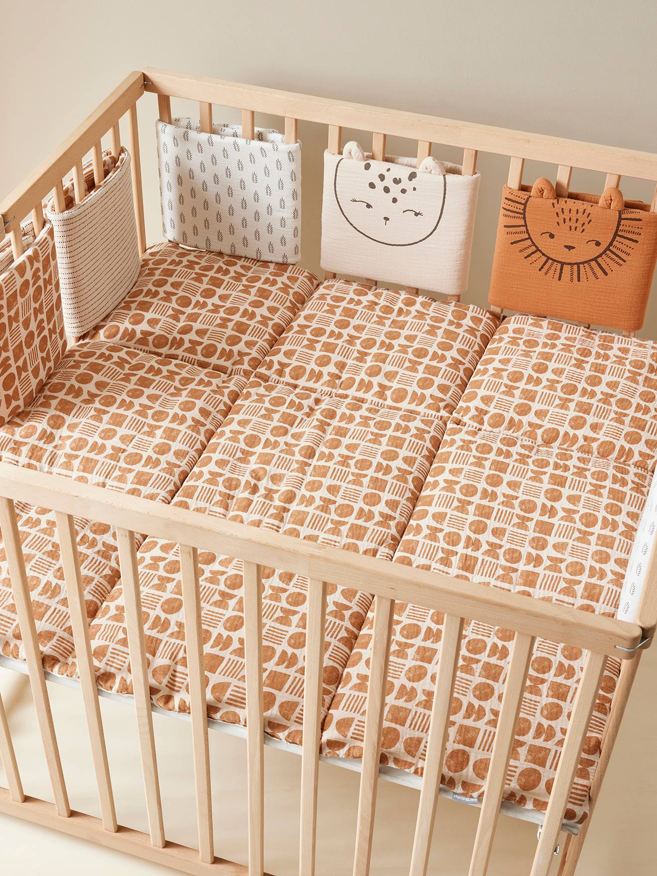 Vertbaudet Baby Spieldecke/ Laufstalleinlage ETHNIC mit Recycling-Polyester - beige bedruckt