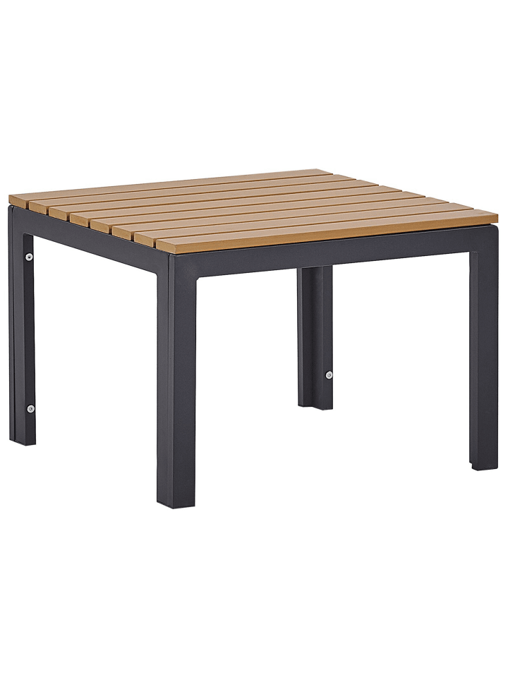 Beliani 3-tlg Lounge Set PIENZA in Grau/Schwarz/Heller Holzfarbton günstig kaufen onesize