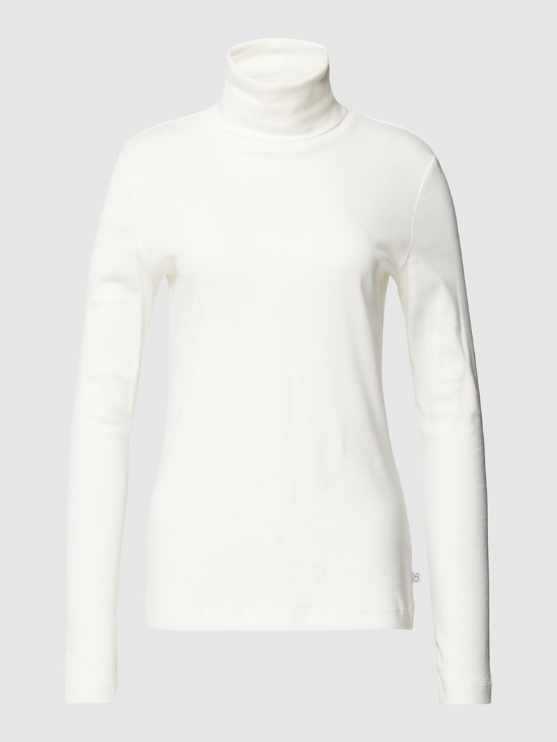 Longsleeve mit Rollkragen Modell 'Rolli' in weiß