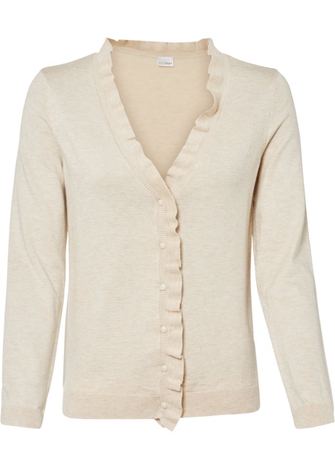 Strickjacke mit Rüschenkragen