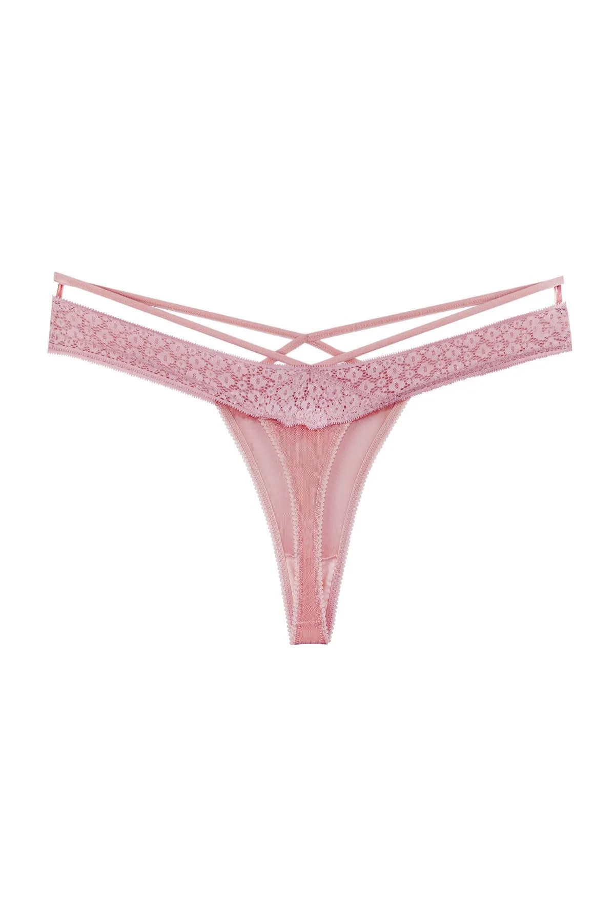 Sensu  Damen-Tanga mit Schmetterlingsmuster, Spitzen-String, 5er-Set, Kts2070 (breiter Stil)