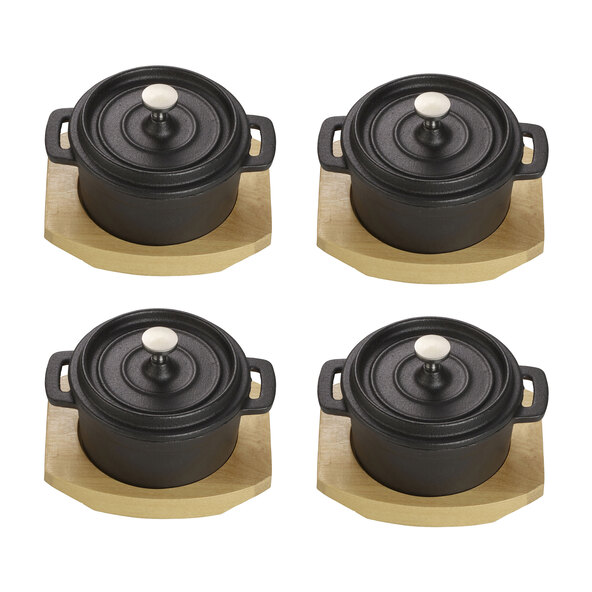 Mini-Kochtopf aus Gusseisen, 4er Set