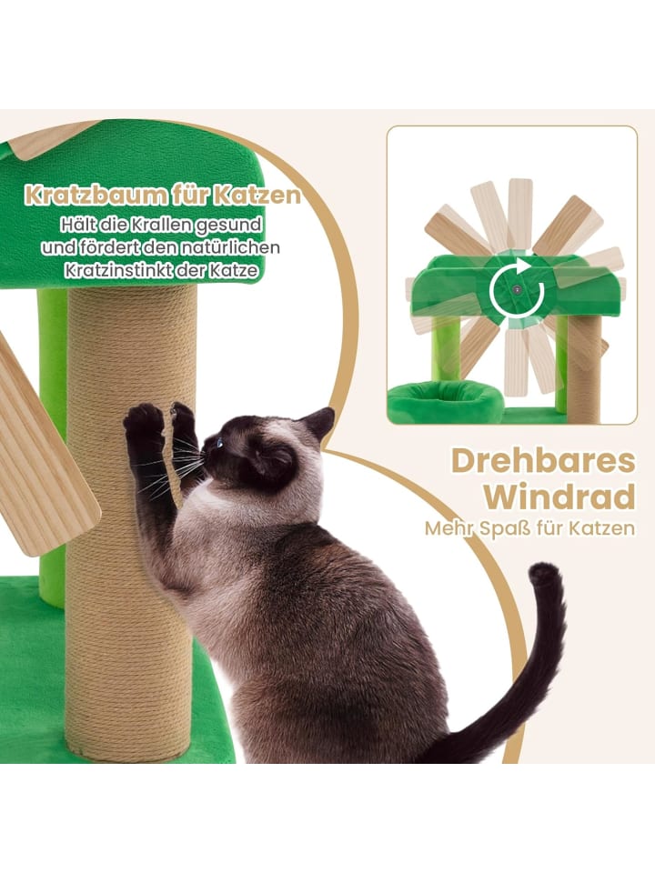 COSTWAY Kleiner Kratzbaum Windmühle in Grün günstig kaufen onesize