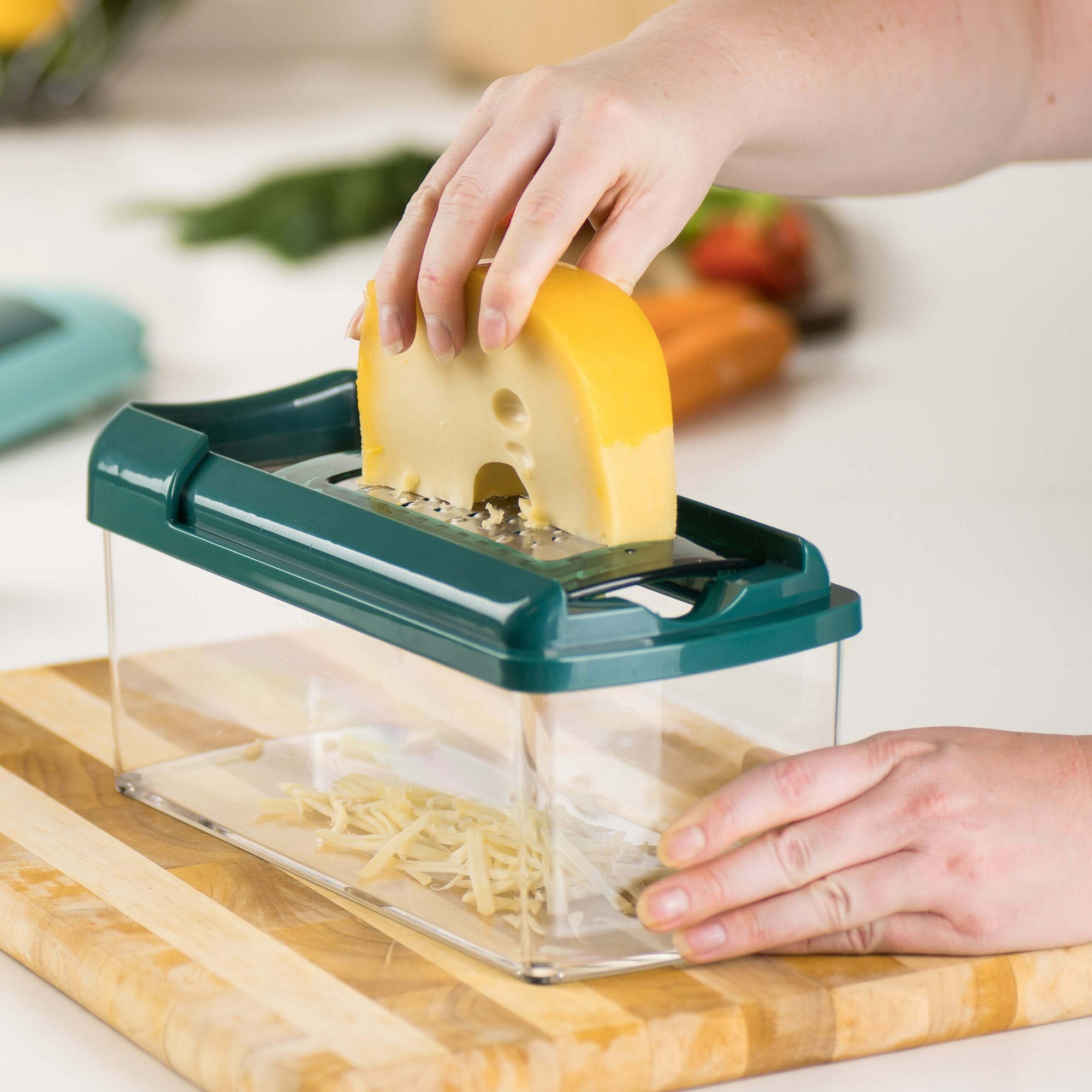 Genius Gemüseschneider Nicer Dicer Fusion smart, Set 34-tlg., mintgrün, präzisionsgeschliffene Klingen aus Edelstahl in GNOX-Qualität