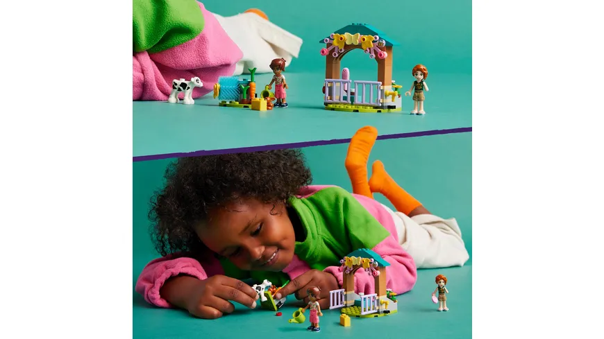 LEGO Friends 42607 Autumns Kälbchenstall, Bauernhof-Spielzeug mit Tieren