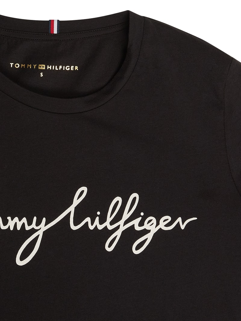 T-Shirt aus Baumwolle mit Logo-Print in schwarz