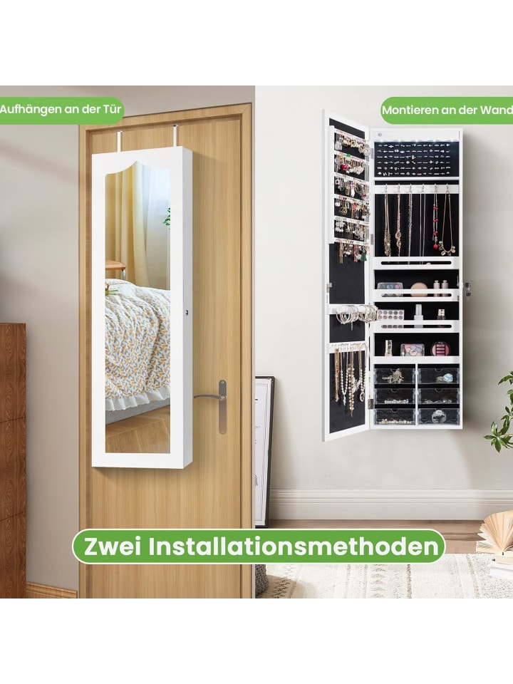 COSTWAY Schmuckschrank in Weiß günstig kaufen 120 cm