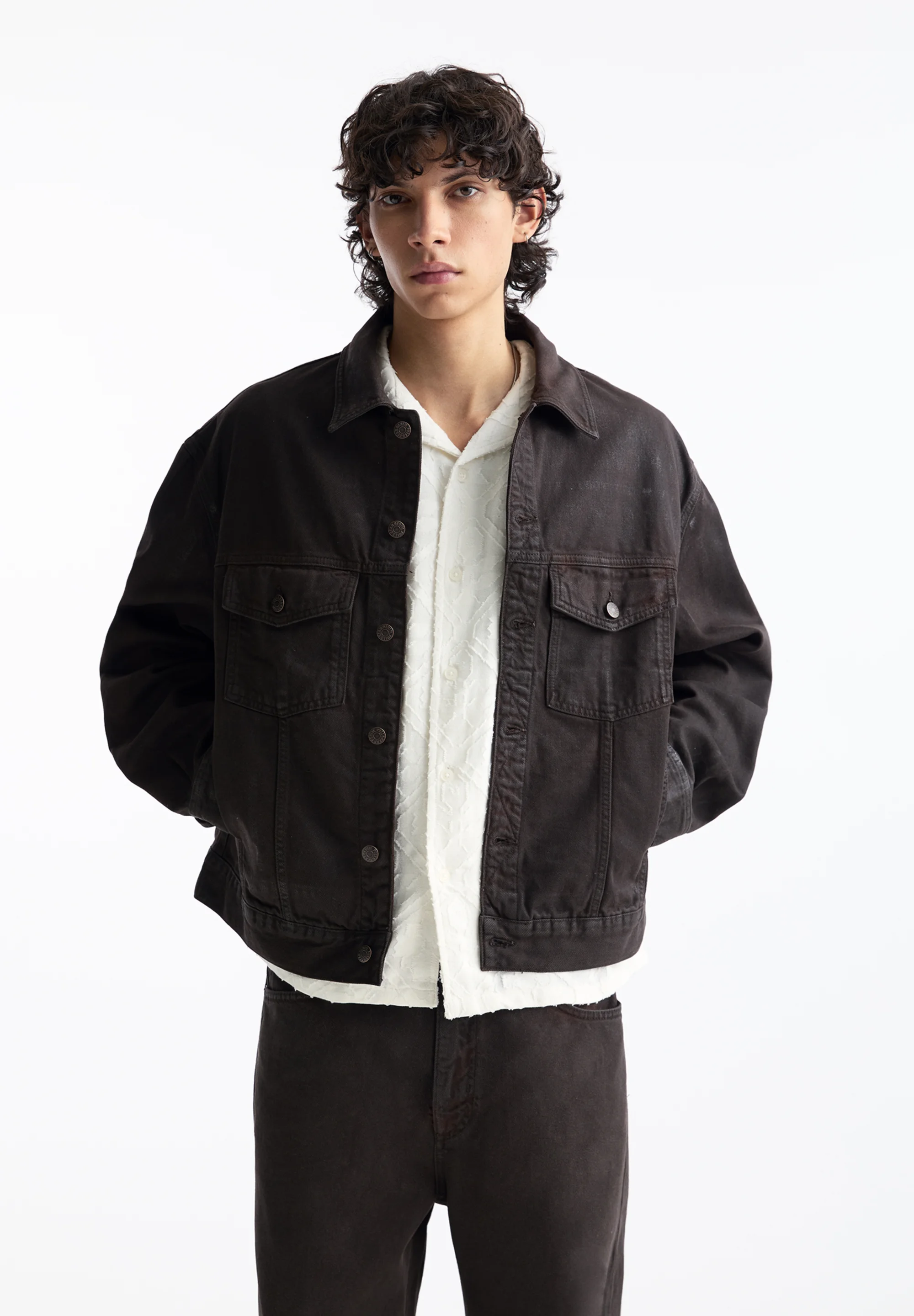 PULL&BEAR ACABADO ENCERADO - Chaqueta vaquera