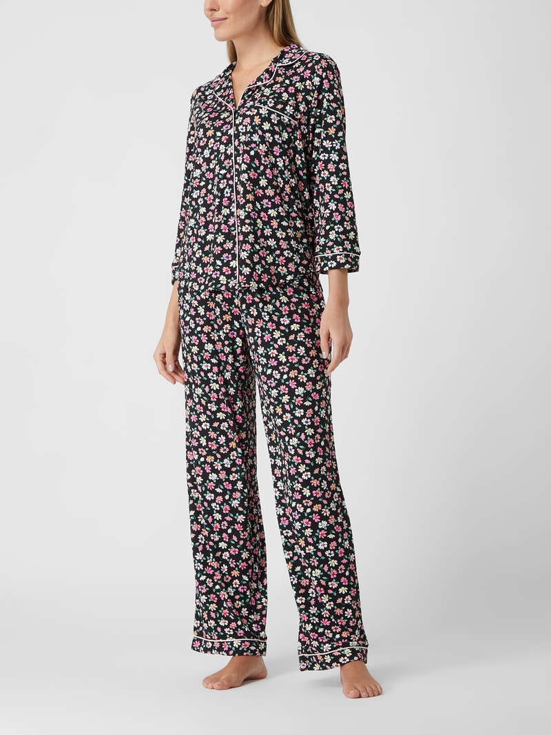 Pyjama mit Stretch-Anteil in schwarz