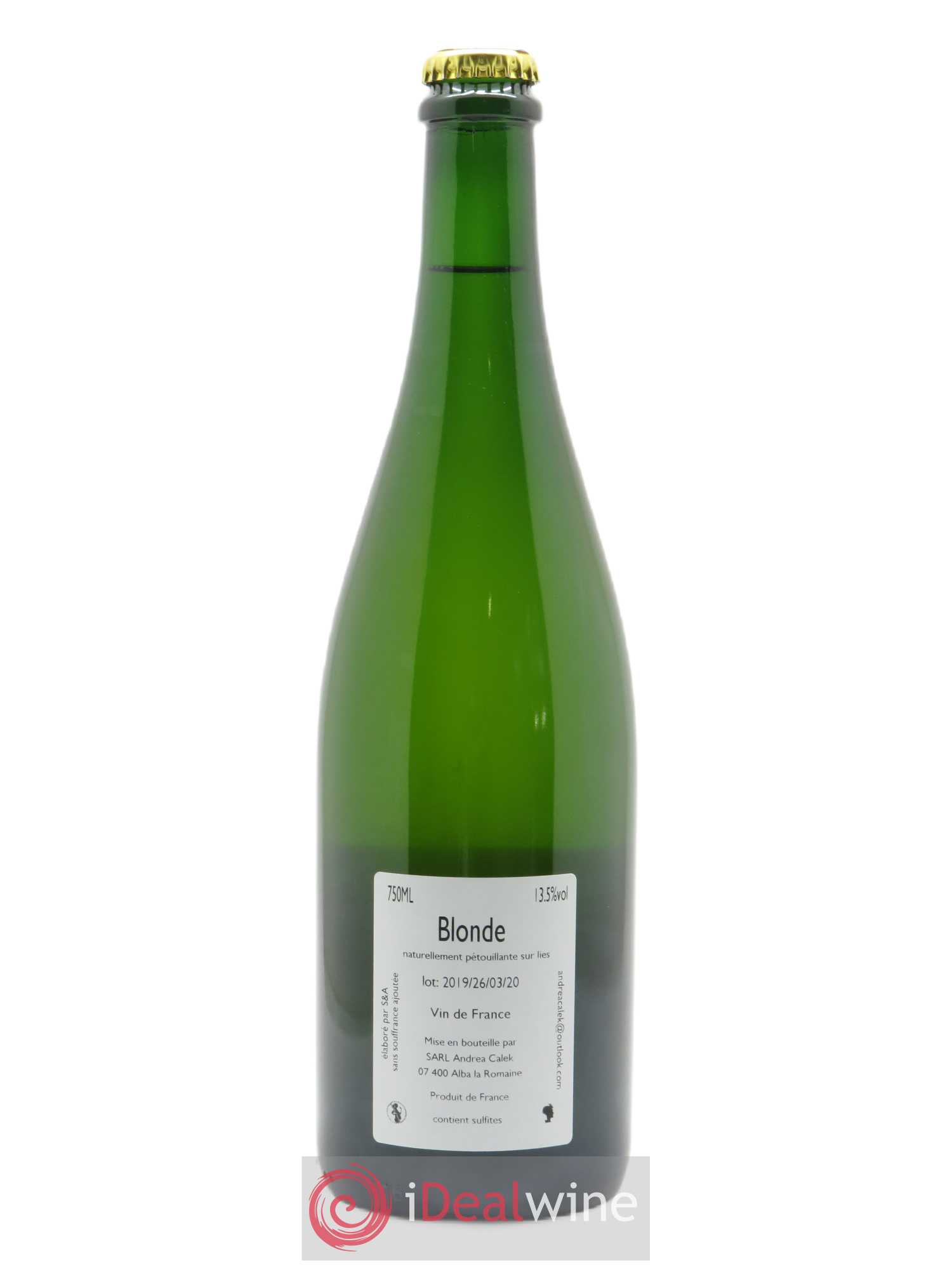 Vin de France Blonde Andrea Calek  2019 - Lot de 1 Bouteille