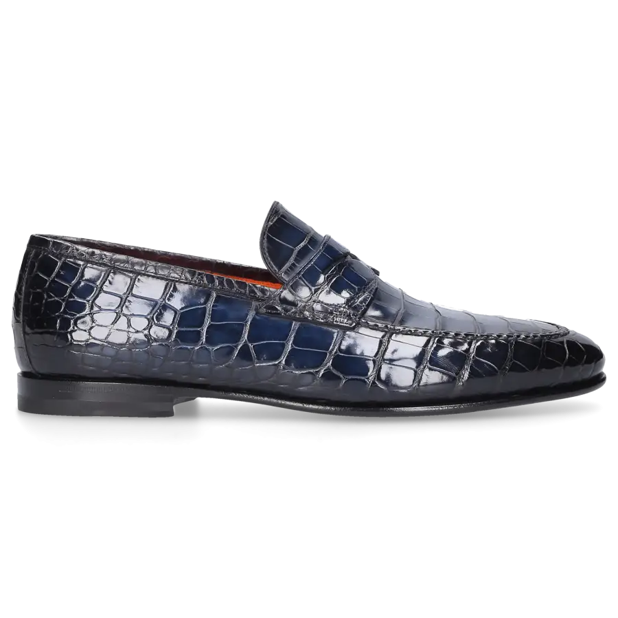 Santoni - Loafer 15609 Krokodilleder - blau
