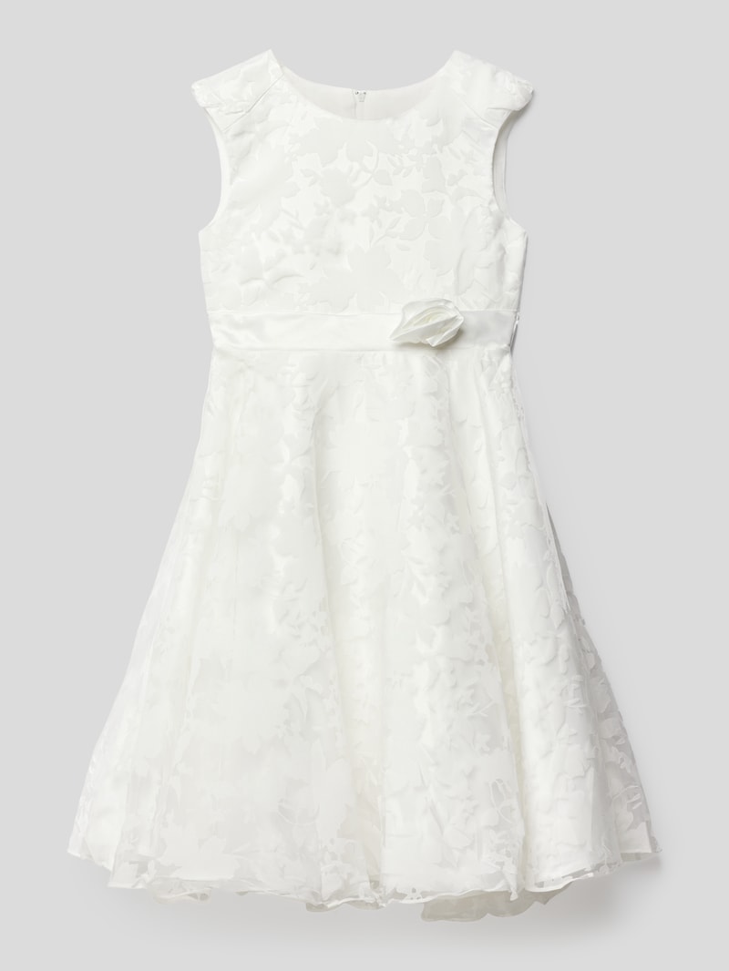 Kommunionskleid mit floraler Applikation in offwhite