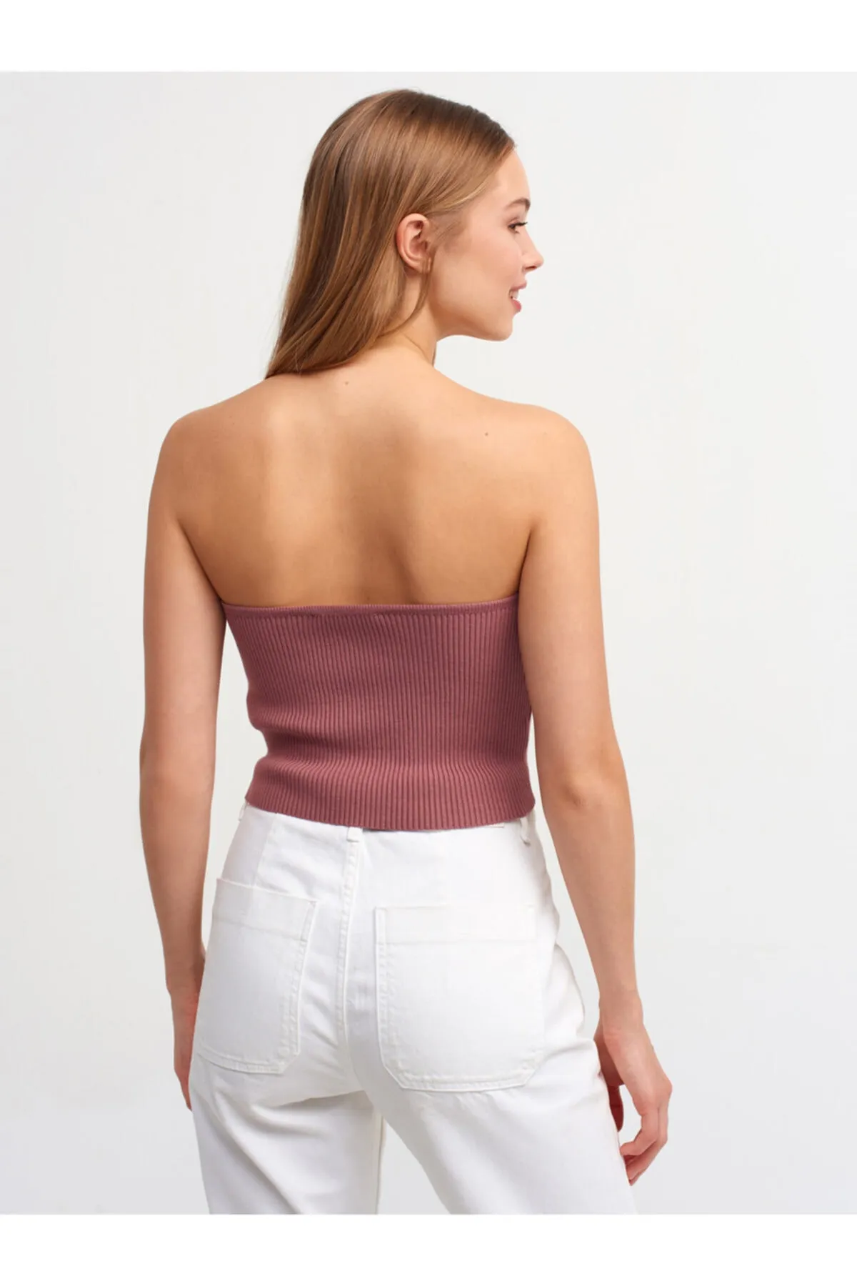 Dilvin  Damen-Bustier mit Reißverschluss in Rosa