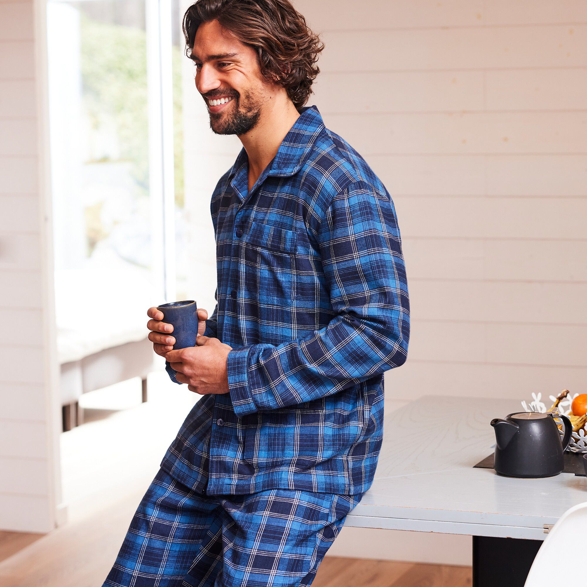 Pyjama carreaux en pilou