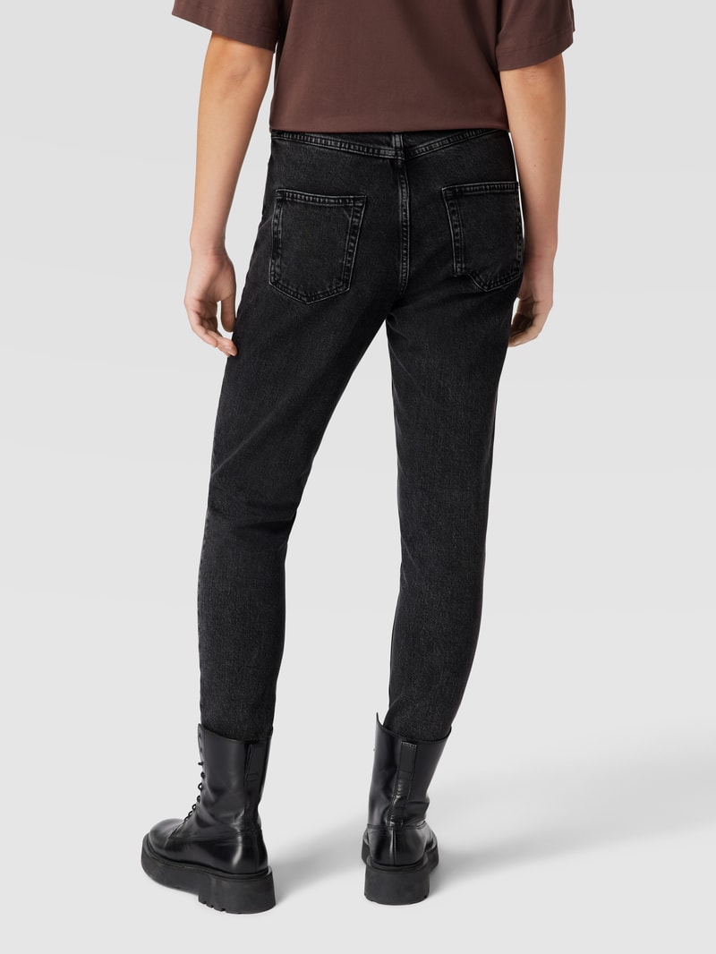 Skinny Fit Jeans mit High Waist in schwarz