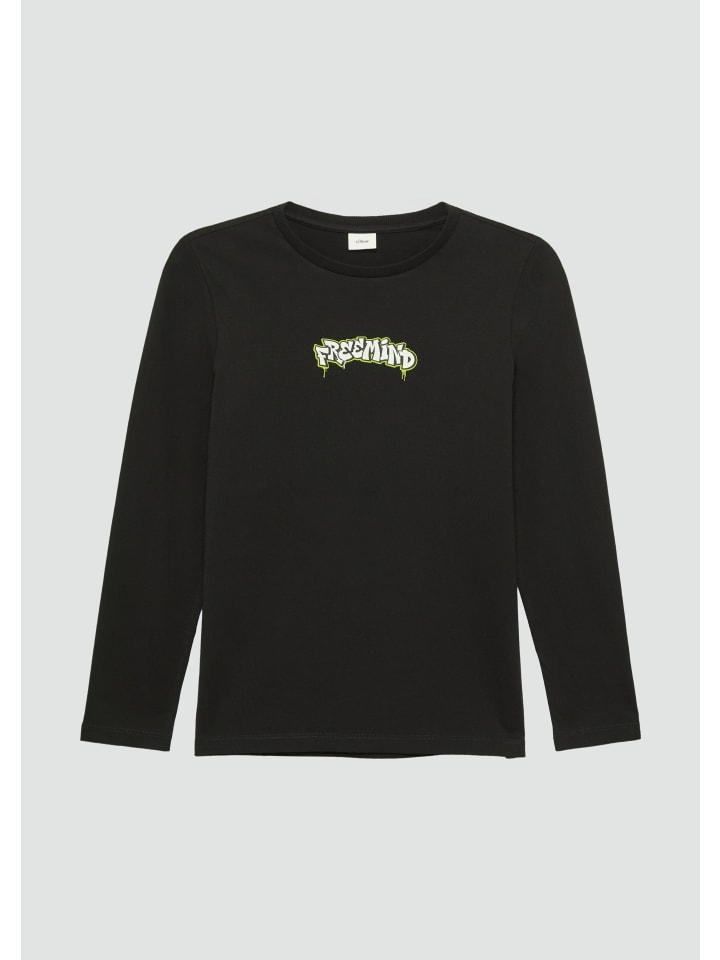 s.Oliver T-Shirt langarm in Schwarz günstig kaufen