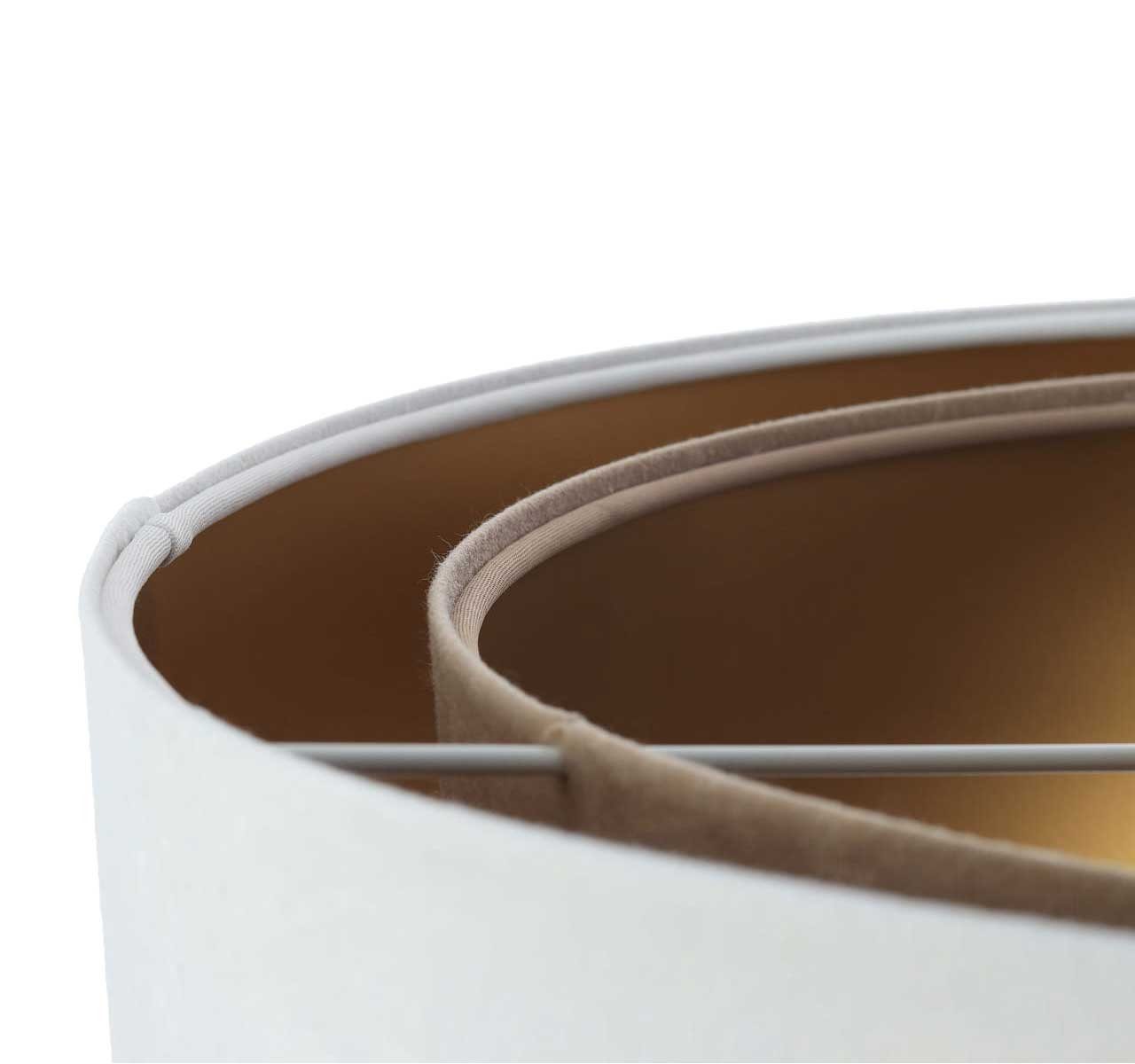 Kiom Pendelleuchte Kinga P Velours white, beige & gold Ø 50 cm, für wechselbare Leuchtmittel, Leuchtmittel nicht inklusive, Leuchtmittel abhängig