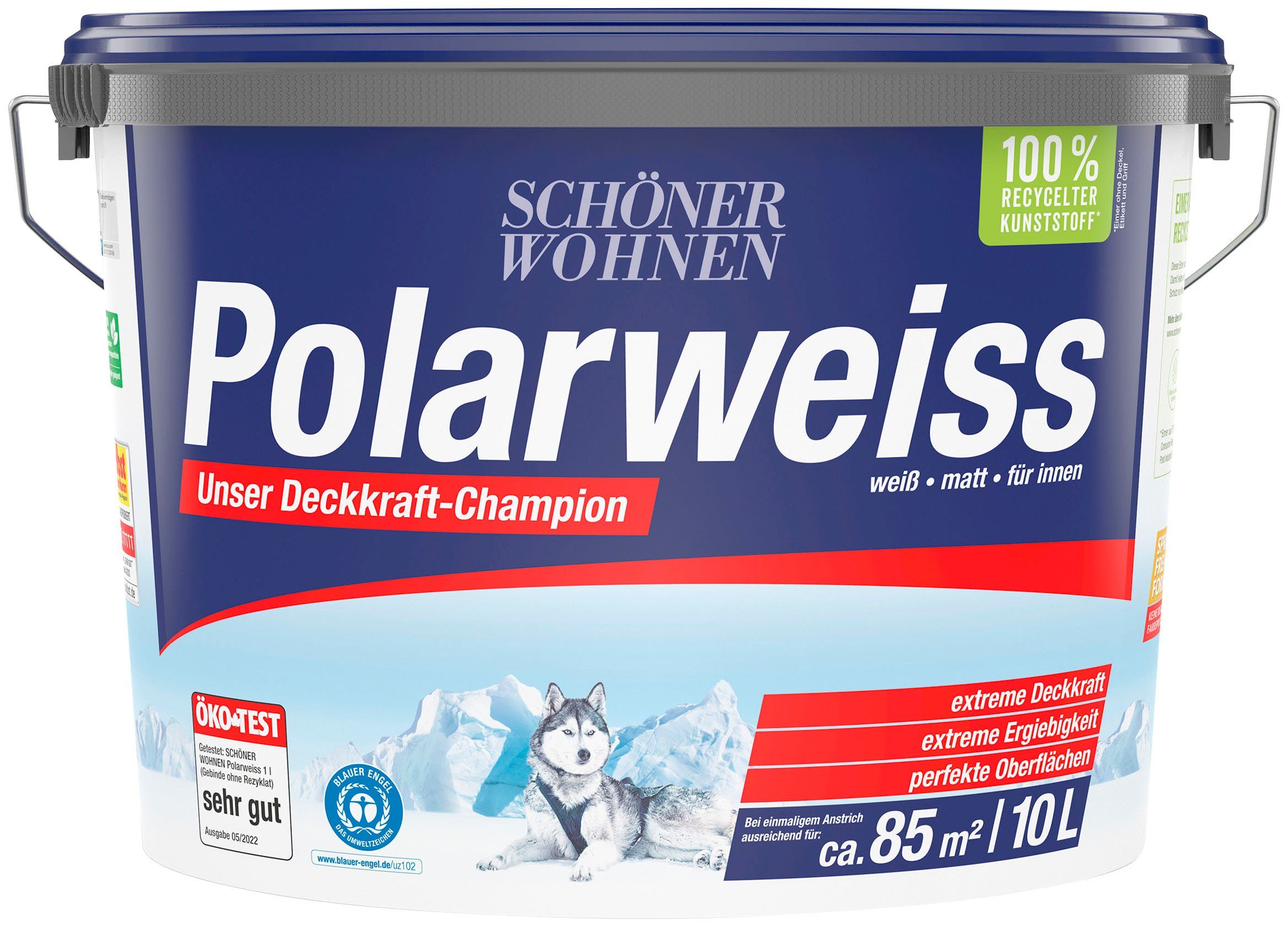 SCHÖNER WOHNEN FARBE Wand- und Deckenfarbe Polarweiss, 10l Gebinde