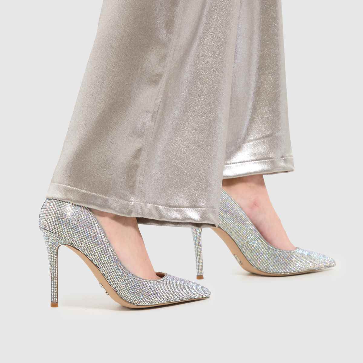 Steve Madden – Evelyn Point – Silverfärgade höga klackar