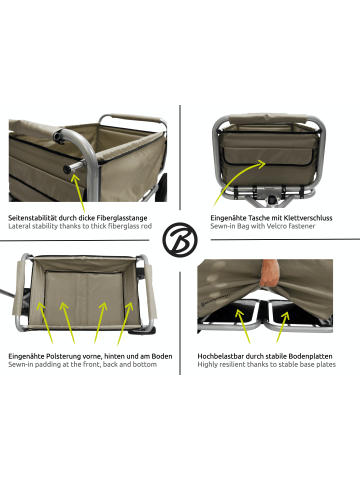 Beachtrekker Beachtrekker LiFe faltbarer Bollerwagen (Beige)   Bremse   Sonnenverdeck günstig kaufen onesize