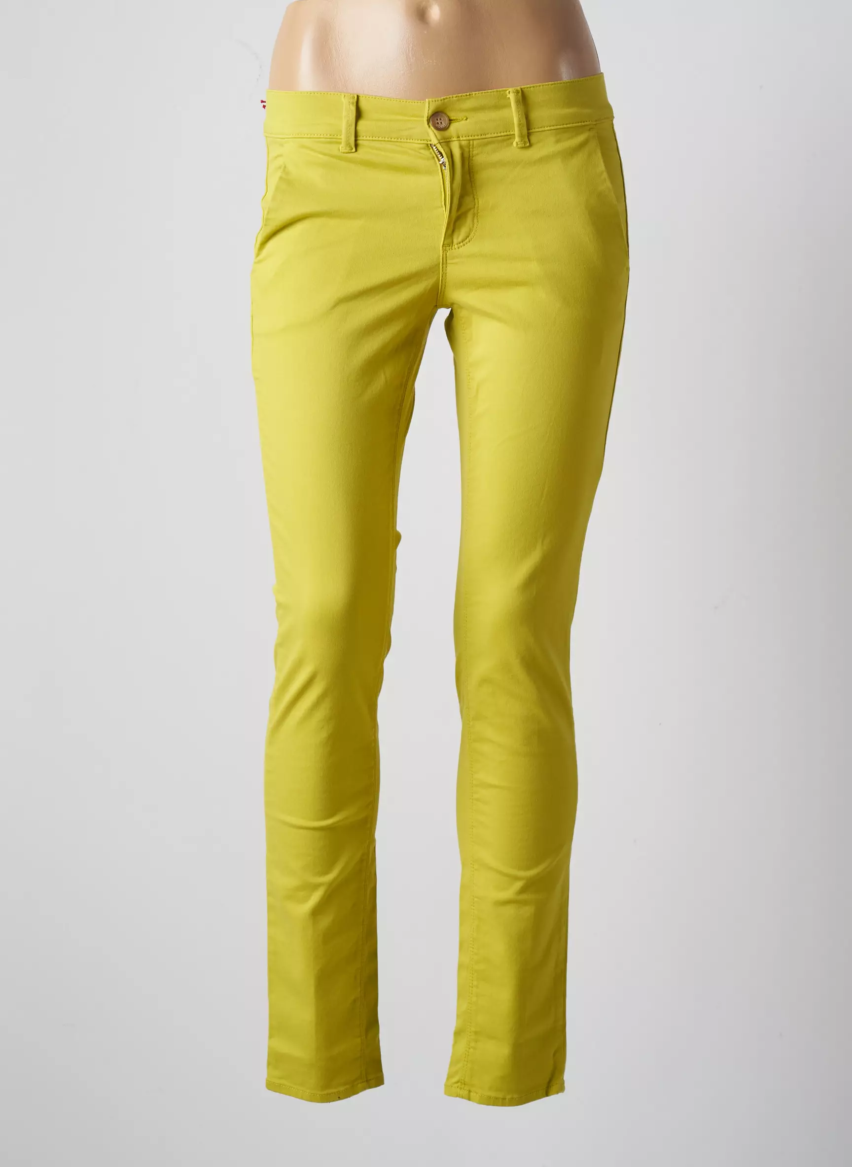 Happy Pantalons Chino Femme couleur vert