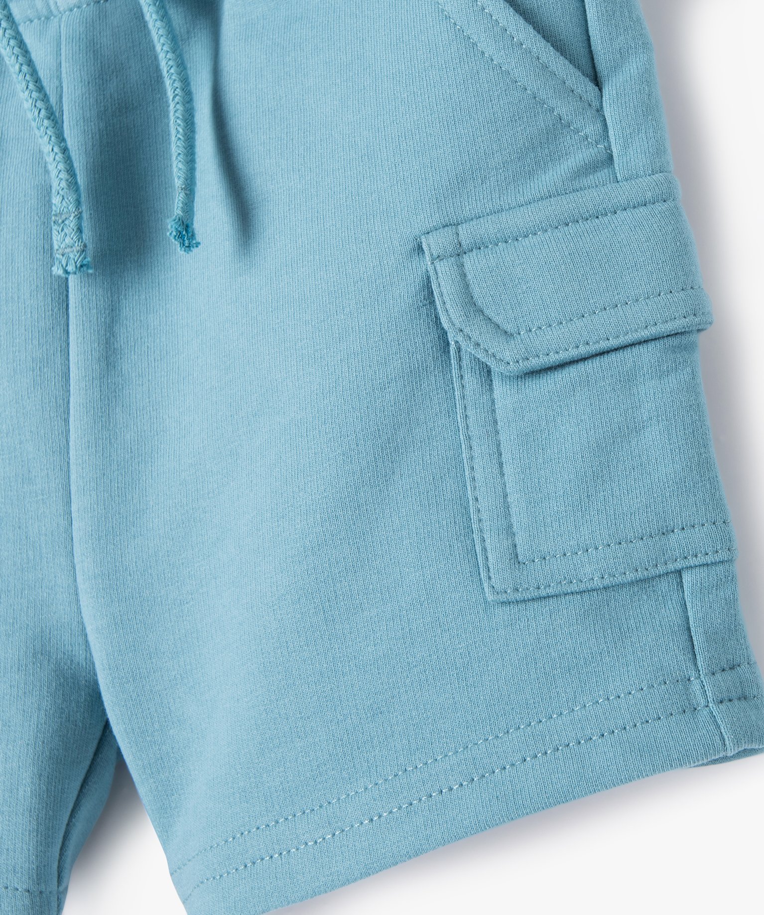 Bermuda en maille souple à poche cargo bébé Garçon bleu | GEMO