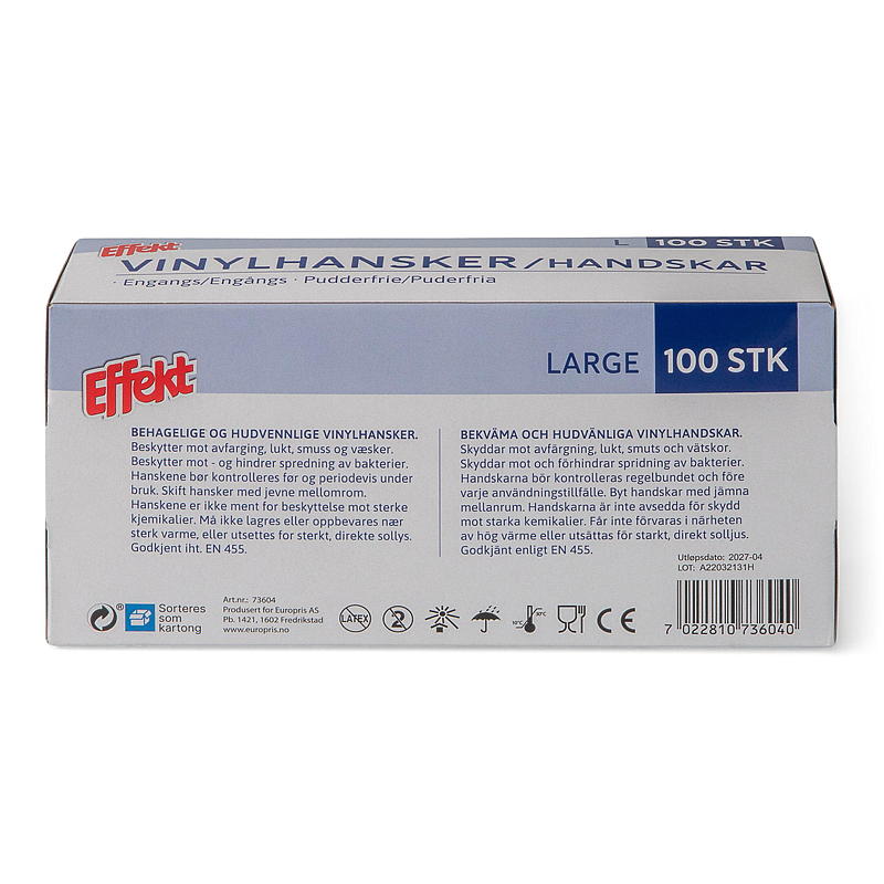 Soft Engangshansker L 100-pk, vinyl