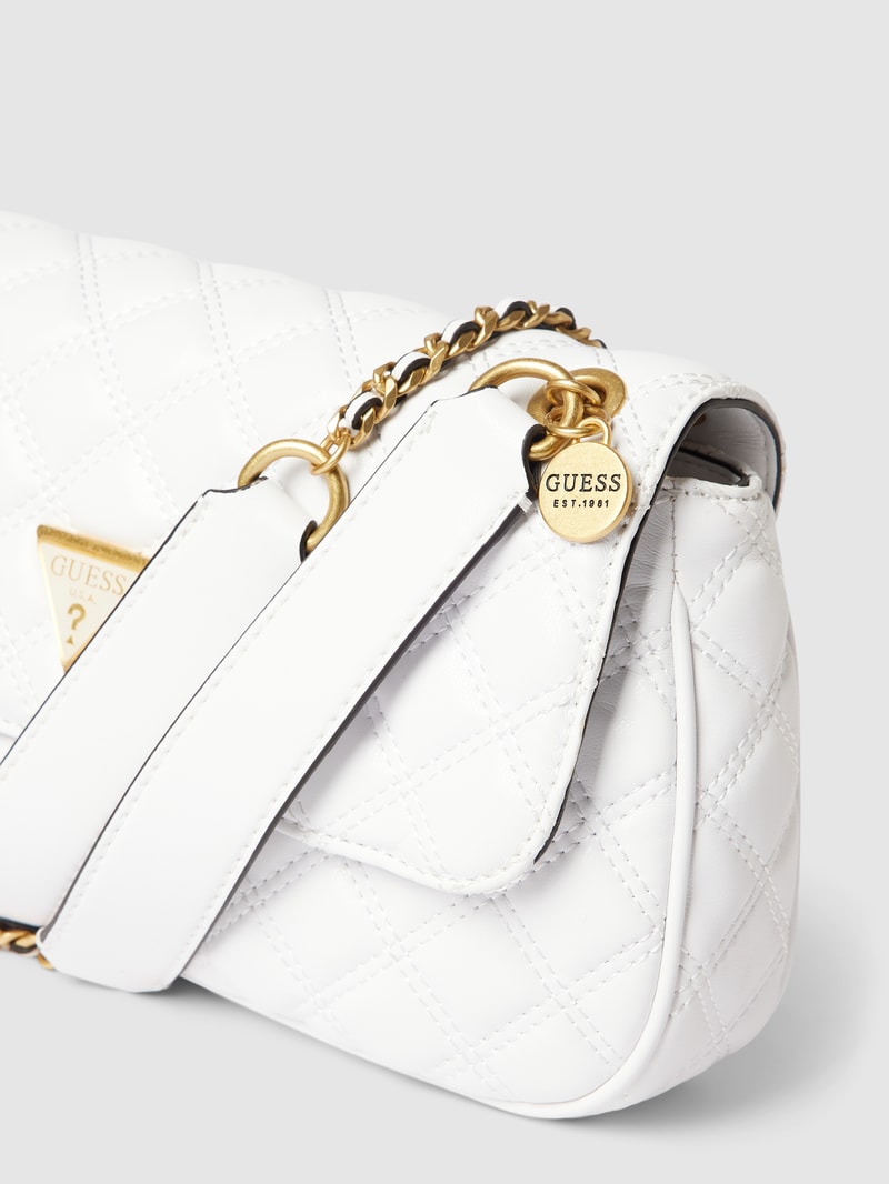 Crossbody Bag mit Label-Applikation Modell 'GIULLY' in weiß