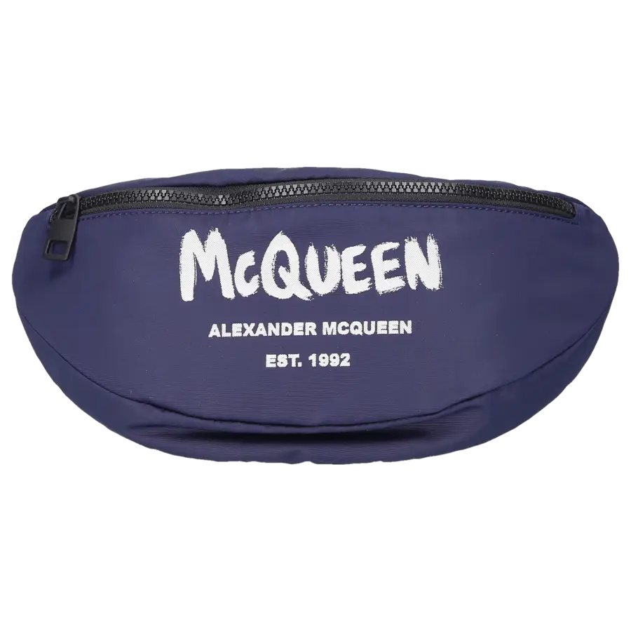 Alexander McQueen - Gürteltasche GRAFFITI Nylon - blau