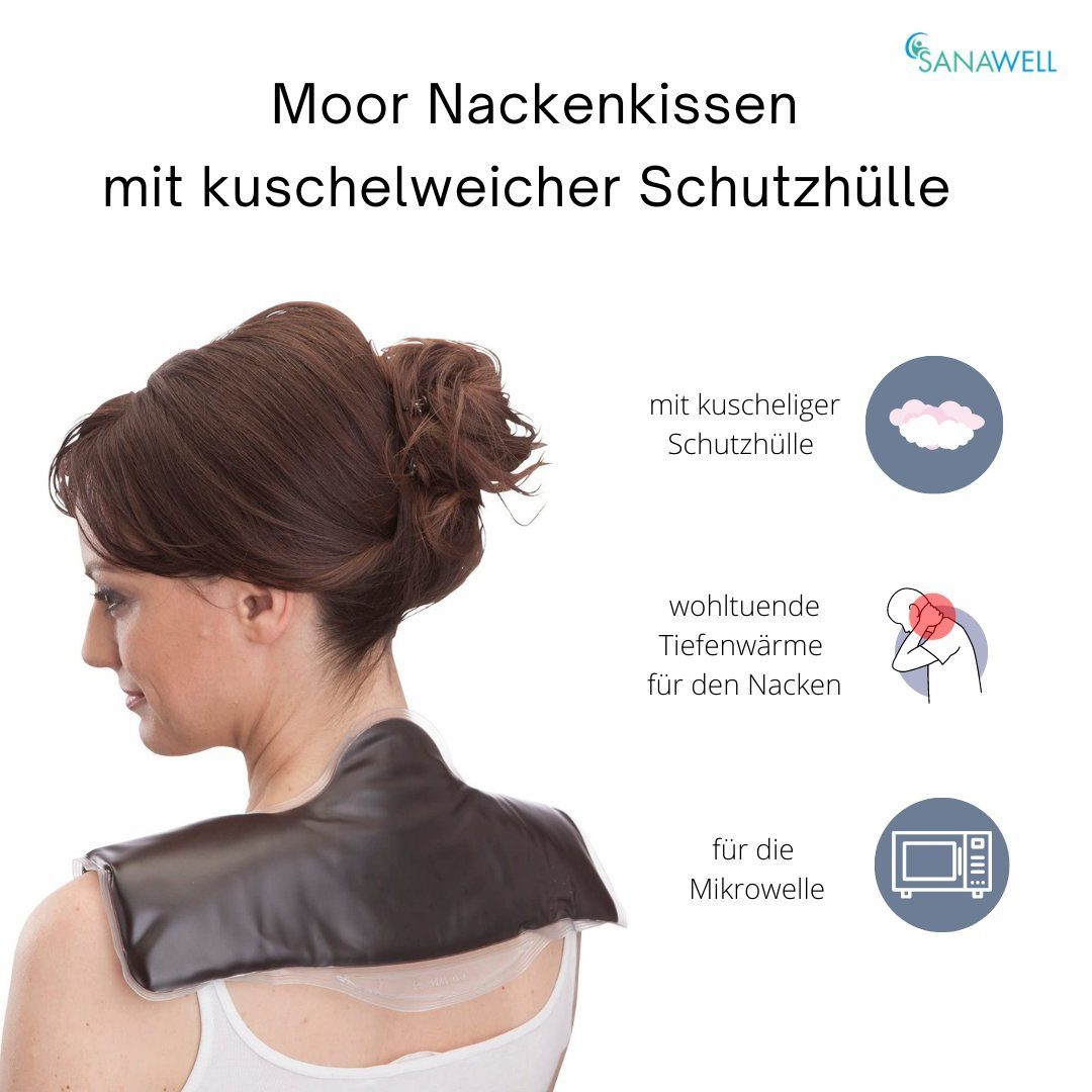 Medosan Moor-Kissen Moor Nacken-Wärmekissen mit kuschelweicher Schutzhülle