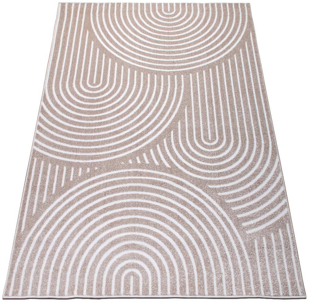 Teppich Fadel, andas, rechteckig, Höhe: 9 mm, 3D-Effekt, softer Kurzflor, pflegeleicht, leichter Glanz, Scandi-Look