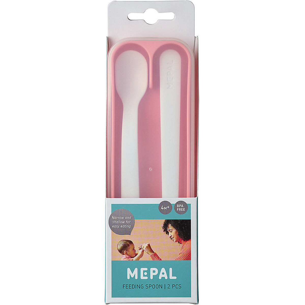 Fütterlöffel MIO deep pink, 2 Stück in Transportbox