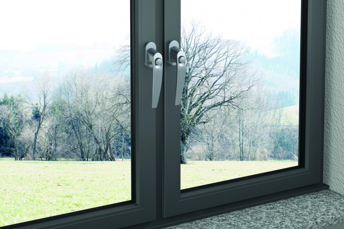 Basi Fenstergriff 514 mit Druckknopfsicherung - Silber