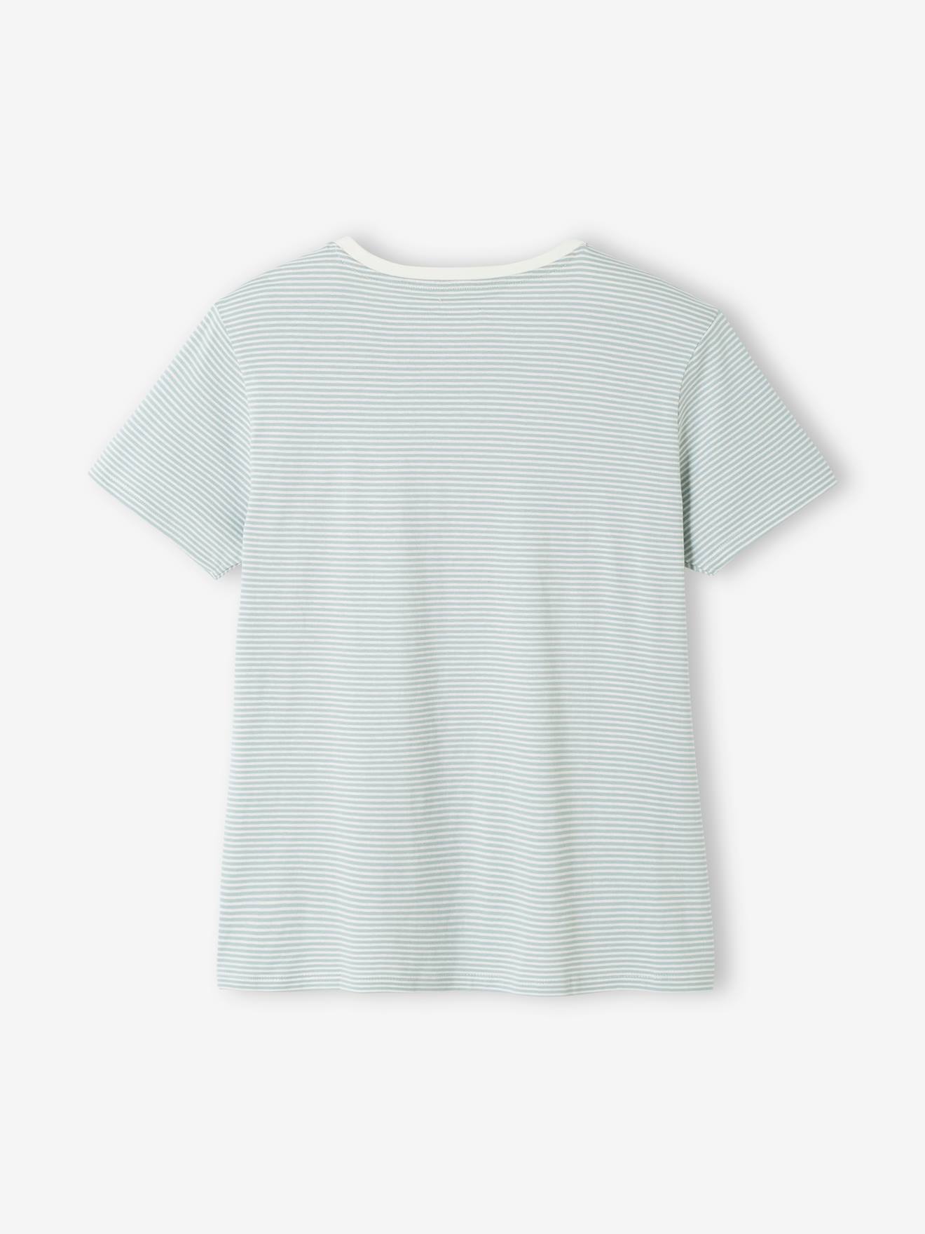 T-shirt rayé grossesse et allaitement en coton personnalisable rayé rouge