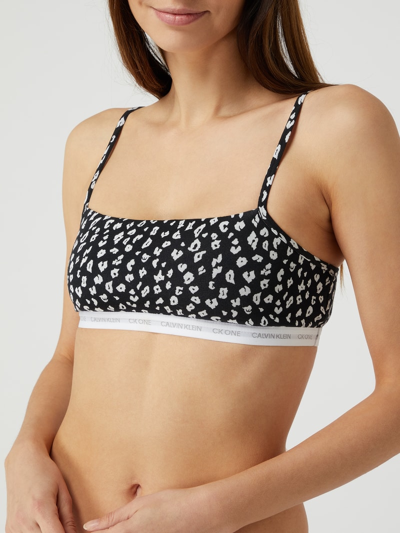 Bralette aus Baumwollmischung im 2er-Pack in schwarz