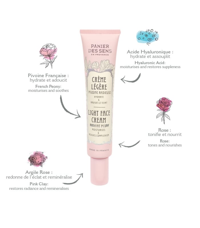 PANIER DES SENS-Crème légère visage -Pivoine Radieuse