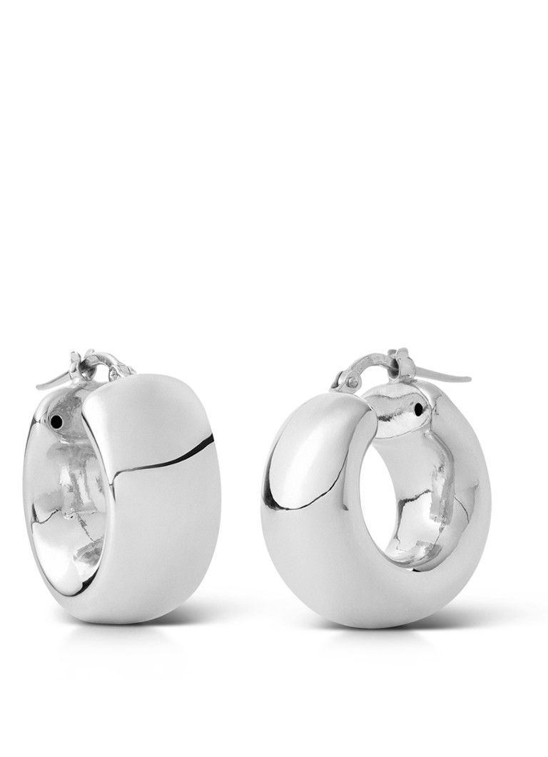 Casa Jewelry Rock silver hoop earrings