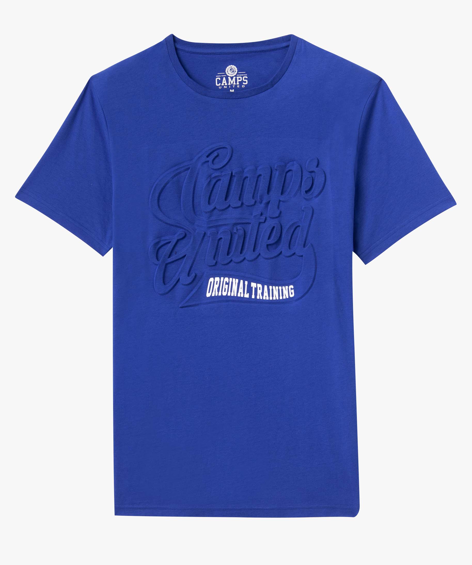 Tee-shirt homme avec inscription gaufrée - Camps United bleu | GEMO