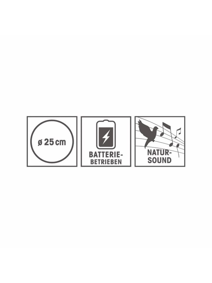 EASYmaxx Wanduhr Küchenuhr Uhr Analog Vogelstimmen 12 Singvogelstimmen 25cm günstig kaufen onesize