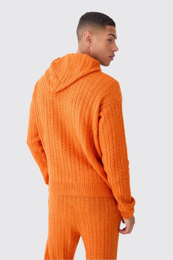 Kastiger Zopfmuster-Hoodie
